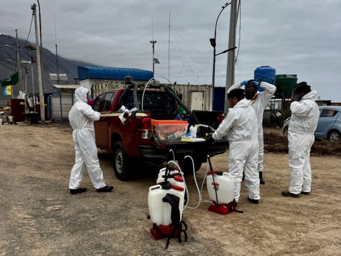 Seremi de Salud realiza fumigación preventiva en avanzada Aduanera El Loa