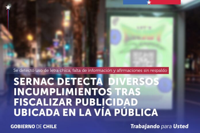 SERNAC detecta incumplimientos en publicidad instalada en la vía pública