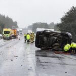 Volcamiento obliga a suspender tránsito en la Ruta 5 Sur a la altura de Ñiquén