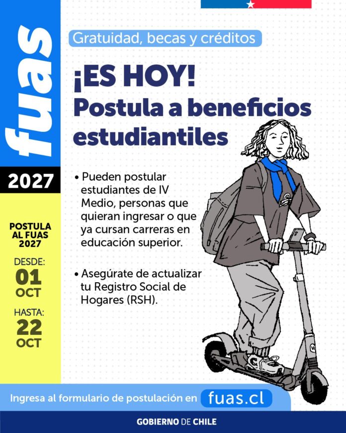 Abren postulaciones al FUAS 2027 para acceder a gratuidad, becas y créditos