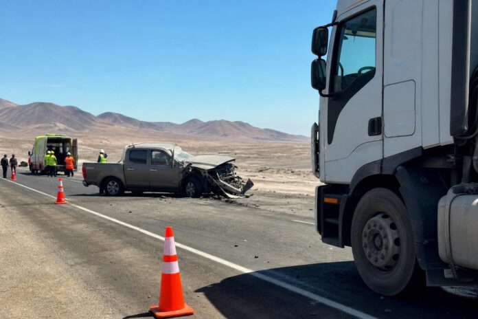 Una persona muere tras choque entre camioneta y tractocamión en la Ruta de la Sal