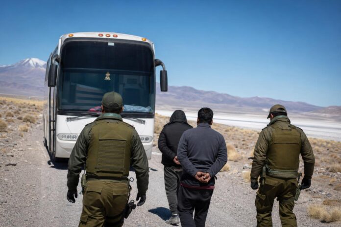 Carabineros detiene a dos personas que intentaban sacar un bus hacia Bolivia por paso no habilitado
