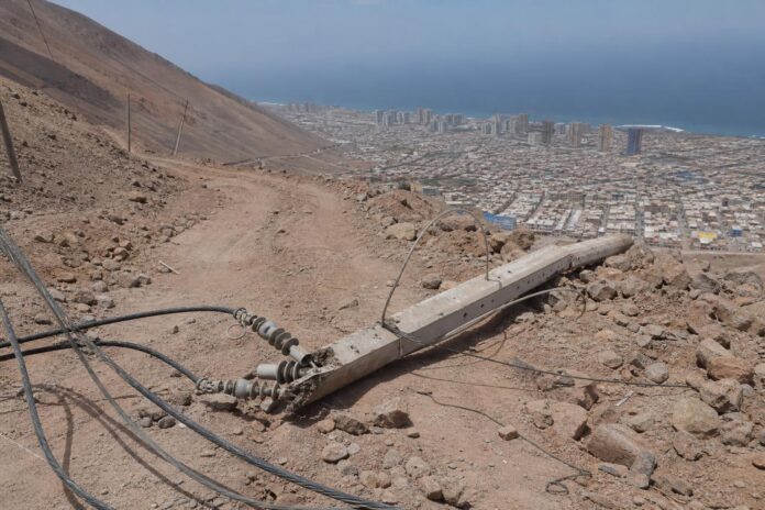 Robo de cables provoca interrupción eléctrica en los faldeos del cerro Tarapacá