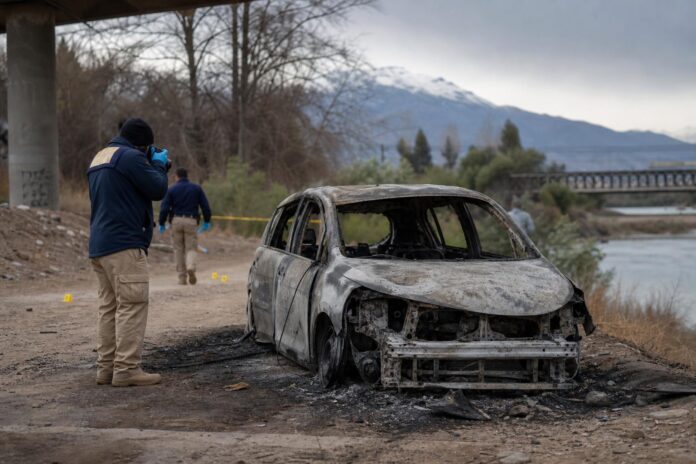 Investigan hallazgo de cuerpo calcinado dentro de vehículo incendiado en San Bernardo